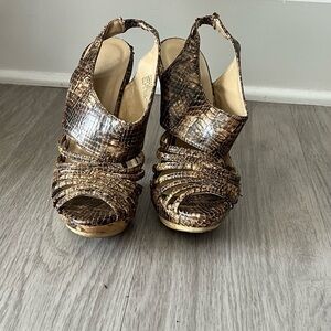 Stylish Brown Snakeskin Women's Heels